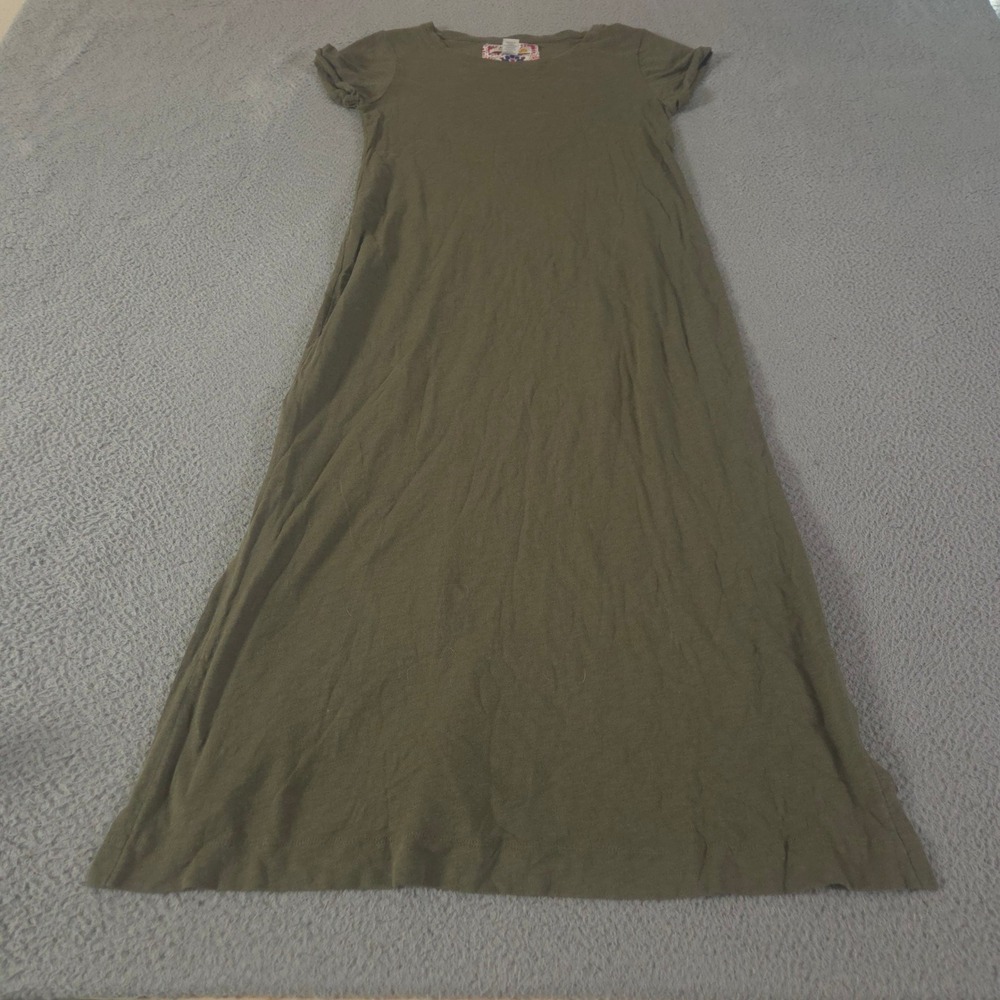 C&C California Dress Womens M Olive Short Sleeve Cotton Knit Maxi T-Shirt Travel